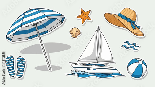 Summer Beach Vacation Essentials Collection.