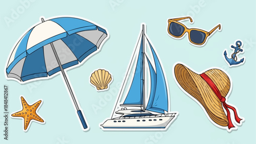 Summer Vacation Beach Elements Collection.