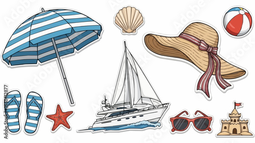 Summer Beach Vacation Essentials Collection.