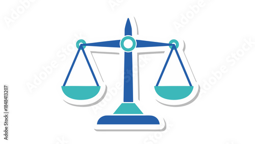 Vector Illustration of Balancing Scales of Justice