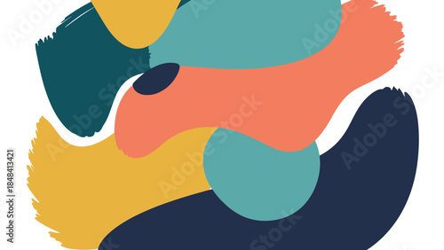 Abstract colorful organic shapes, modern artistic background with fluid forms and creative design elements