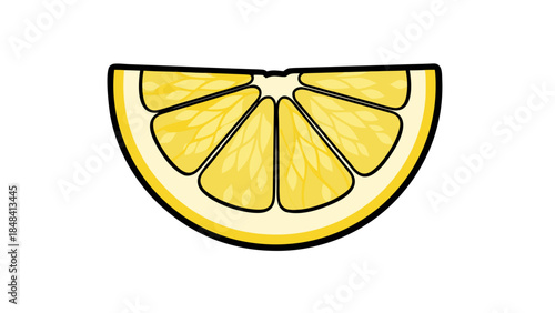 Vibrant Yellow Lemon Slice Icon - Fresh Citrus Fruit Illustration