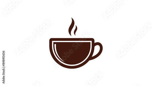 Steaming Coffee Cup Icon A Simple and Elegant Representation of a Hot Beverage