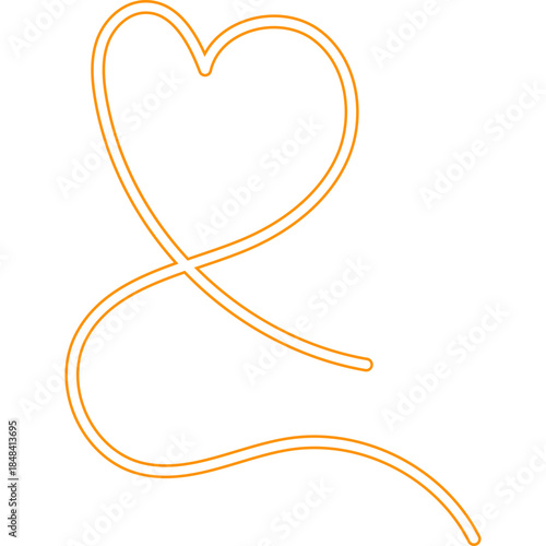 Heart Line Doodle Neon