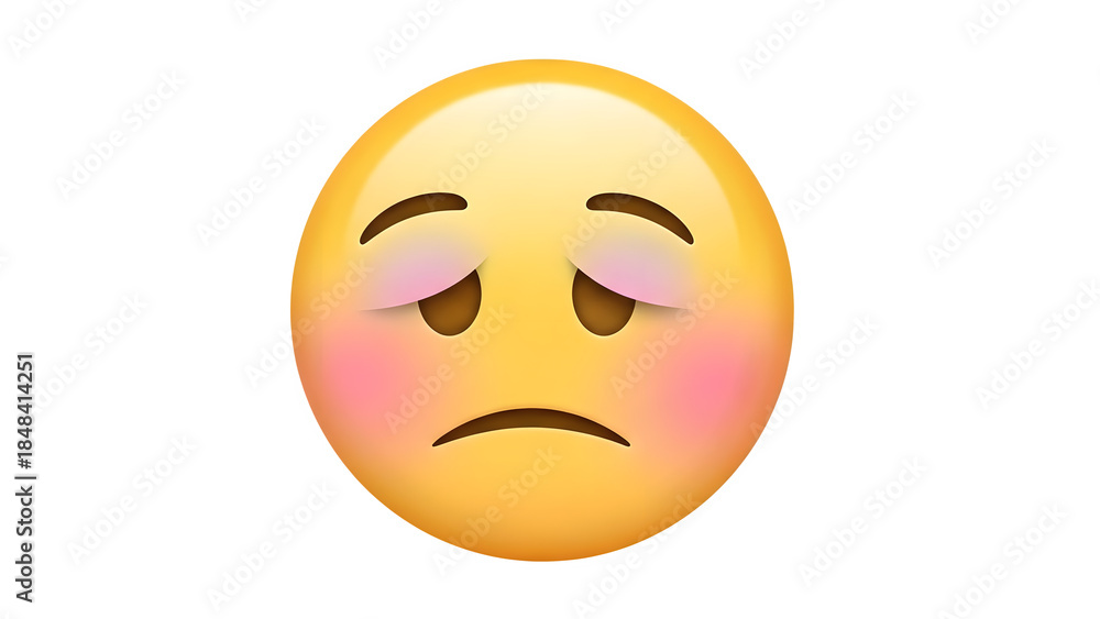 Fototapeta premium Crying face emoji isolated on transparent background