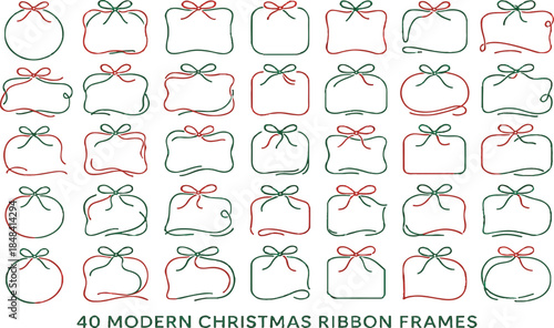 Massive Festive Bundle of 240+ Christmas Frames: Geometric Rose Gold, Nordic Folk Art, Minimalist Ribbons, and Botanical Wreaths for Holiday Branding