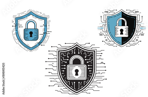 Cybersecurity Shield Vector Icon – Digital Protection & Security Symbol