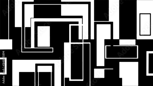 Geometric shapes in black and white