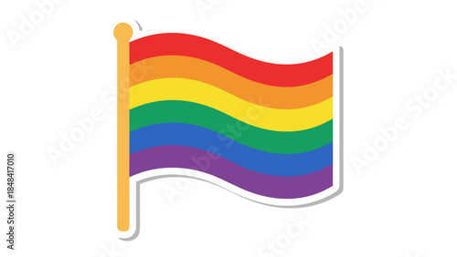 Waving Rainbow Pride Flag Vector Graphic