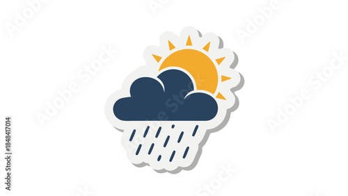 Weather Icon: Sun and Rain