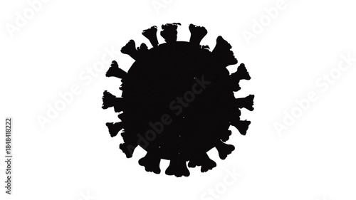Coronavirus virus silhouette symbol medical health warning concept isolated on white background