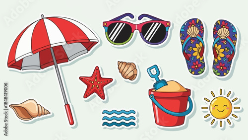 Summer Beach Vacation Essentials Collection.