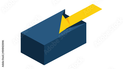 Yellow Arrow Entering Blue Box: Concept of Input, Data, or Entry