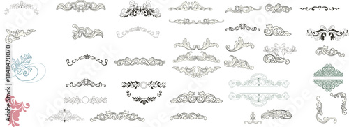 Collection of various architectural and decorative element designs