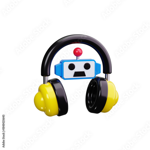 Headset 3d render icons