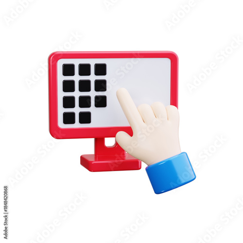 Typing 3d render icons