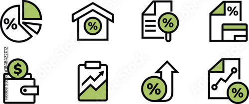 Icon Collection set discount sales, decrease, disregard, coupons, dismiss with Editable Features for Websites, App UI UX, and Digital Asset