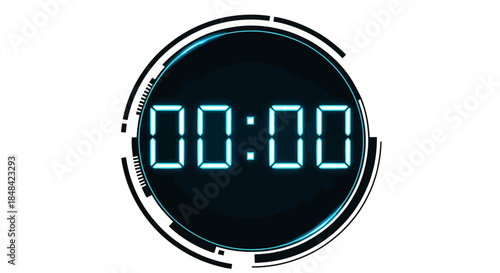 Digital clock displaying zero time, perfect for countdowns, timers, and measuring durations