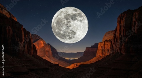 the moon over the mountains