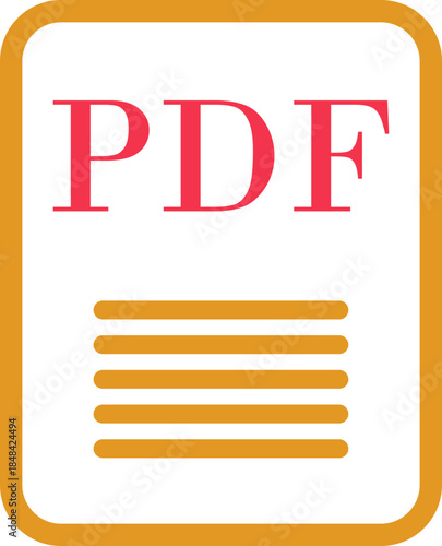 PDF File Format icon. PDF file download symbols. Format for texts, images, vector images, interactive forms. Type document, symbol web format information, file format symbol. Vector illustration.