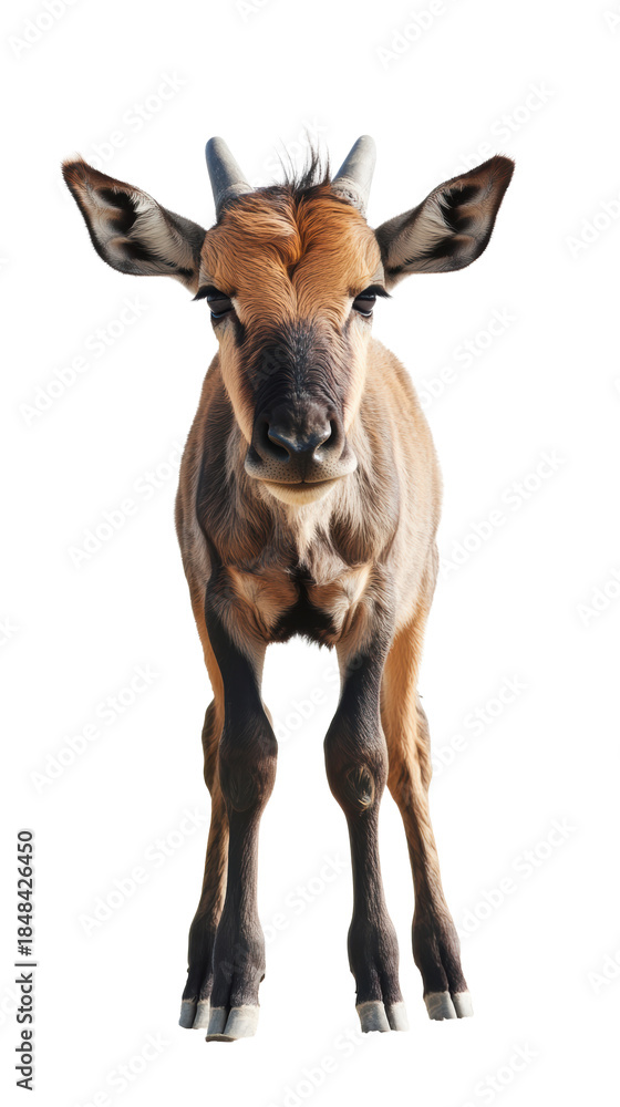 Fototapeta premium Young antelope calf standing and staring