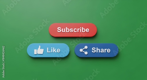 Subscribe like share button social media video content engagement platform promotion digital marketing graphic design call to action internet web online media