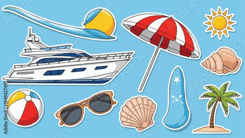 Summer Vacation Beach and Yacht Collection.