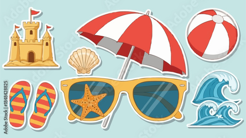 Summer Beach Vacation Essentials Collection For Fun And Relaxation.