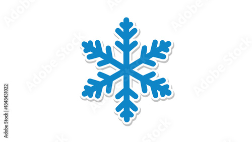 Blue Snowflake Icon with Shadow