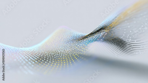 Abstract Wave of Digital Particles: An artistic representation of a wave form created with countless digital particles, evoking a sense of data flow and technological innovation. 
