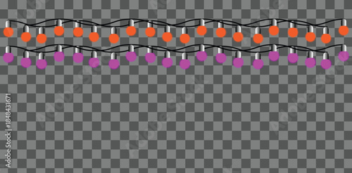 Isometric Crystal Lattice Structure with Orange and Purple Atoms on Transparent Background