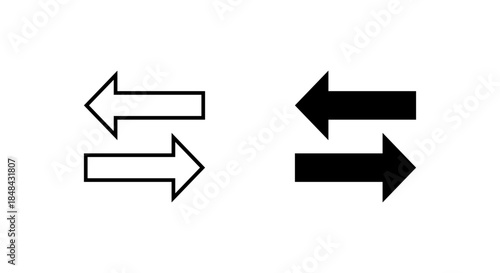 Exchange arrow icon. Direction, navigation, and swap symbol. Bidirectional arrows sign