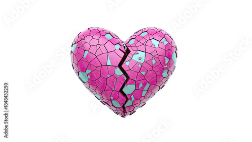 Wallpaper Mural Broken Heart with Geometric Pattern on White Background Torontodigital.ca