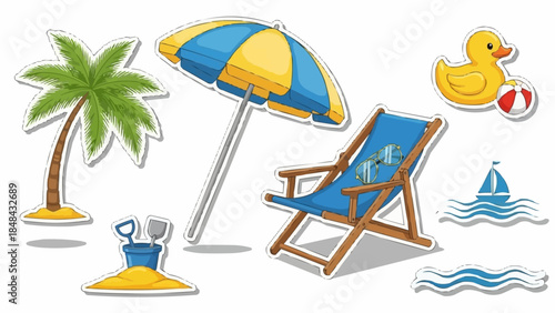 Beach Vacation Summer Holiday Objects Collection.
