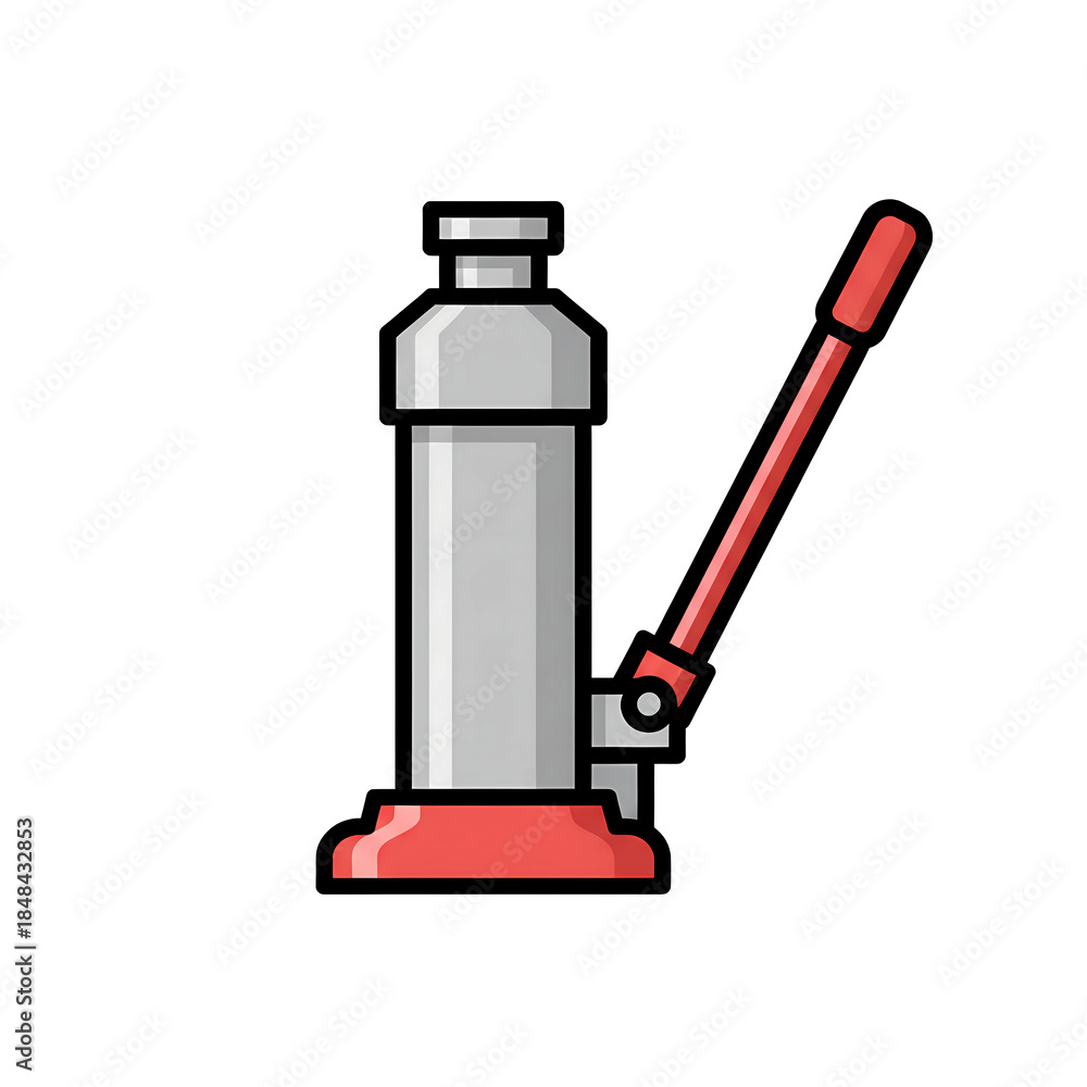 Obraz premium isometric vector illustration of a car jack tool for automotive repair and vehicle maintenance service