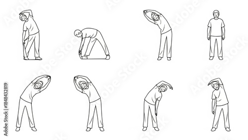 Sad Tired Body Language Outline Figures