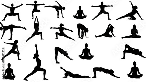 Sport Action Human Poses Silhouette