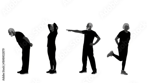 Elderly People Daily Activity Silhouette