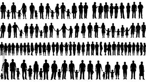 Family Playing Celebration Silhouette