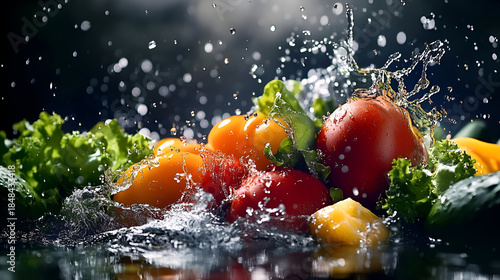 fresh vegetables in water