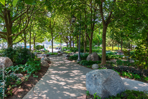 Pocket landscape park in Toronto, Ontario, Canada