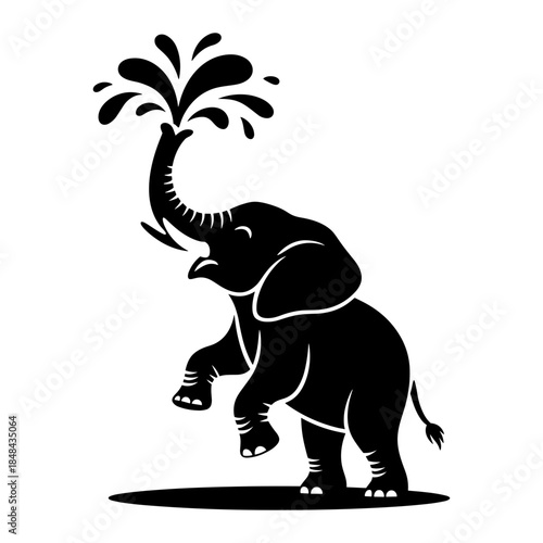 Elephant Spraying Water