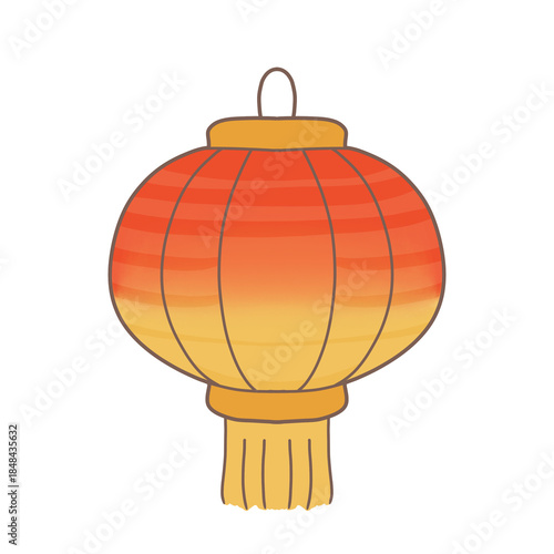 Chinese Lunar New Year with cute style lamp hanging