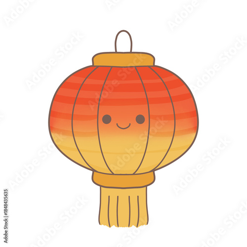 Chinese Lunar New Year with cute style lamp hanging