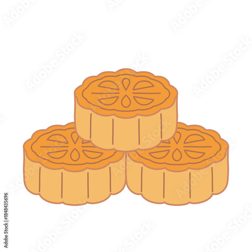 Chinese Lunar new year stack of moon cake