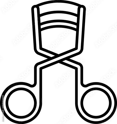 Black eyelashes curler icon - outline