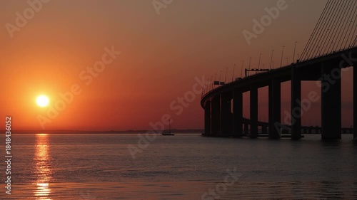 Wallpaper Mural Sunrise over the Tagus river in Lisbon Torontodigital.ca