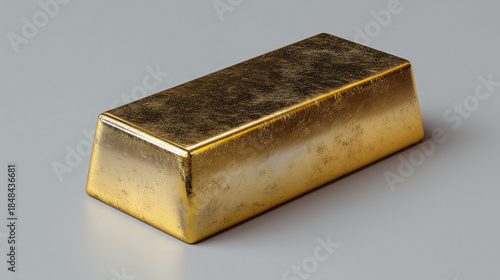 Luxurious gold bullion ingot with a rich metallic texture on a neutral surface