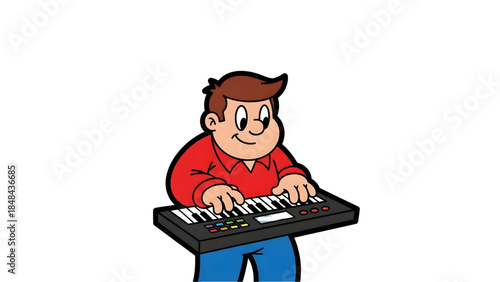 A charming cartoon chef in traditional uniform stirs a steaming pot, embodying the joyful spirit of culinary creation and the delicious results of dedicated food prep