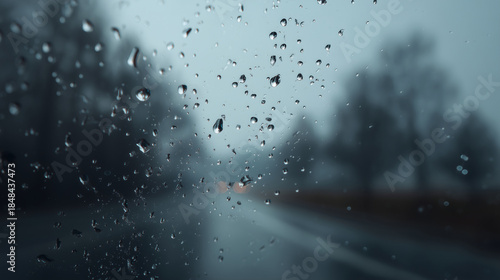 High fidelity macro view of rainwater spheres reflecting light